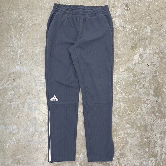 Adidas Pants Mens Medium Gray Team Squad Climalite Gray Sweatpants Zippered - Picture 15 of 16